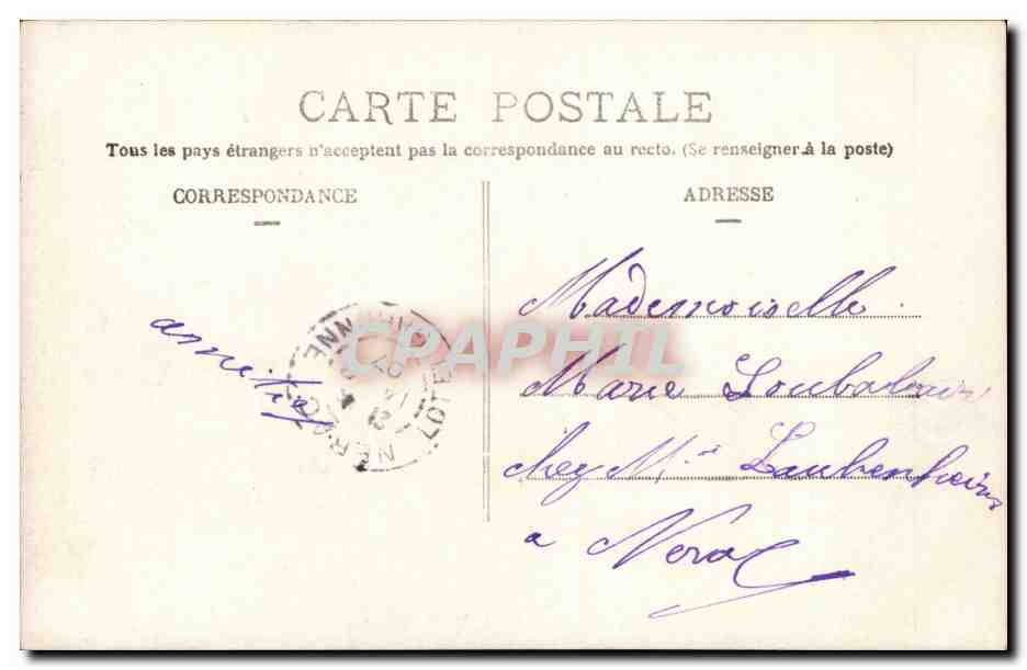 Femme en robe à volants — avec bouquet — éditeur IRIS, n° 203 — Verso