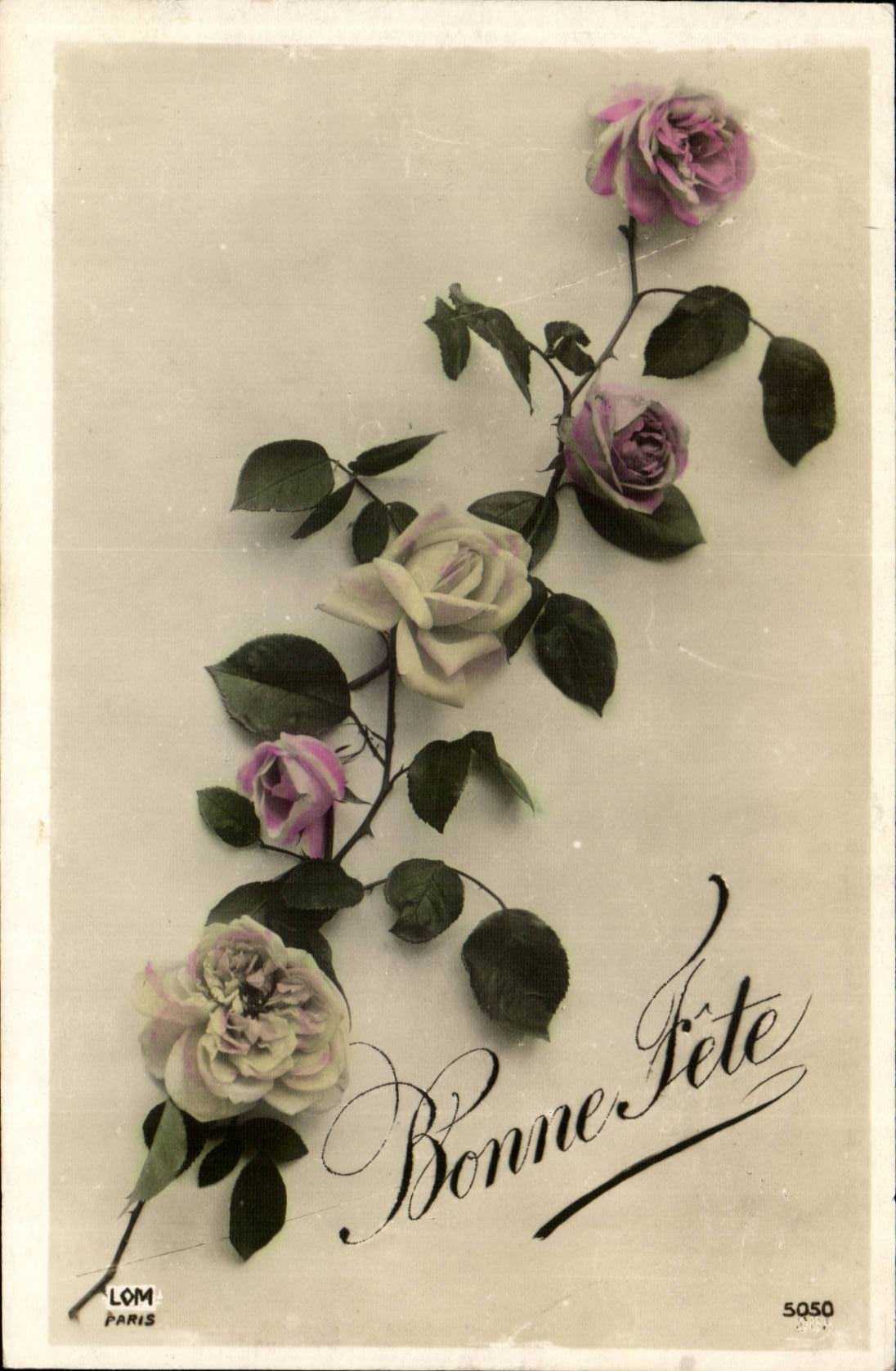 CPA Fantaisie Fleurs Bonne fete