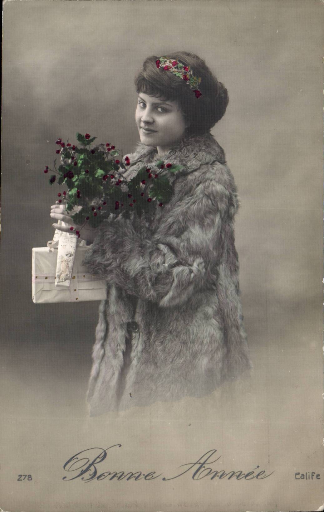 CPA Fantaisie Femme Bonne annee