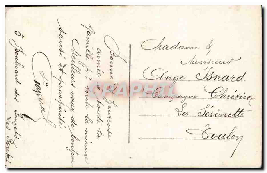 CPA Fantaisie Femme Bonne annee — Rückseite