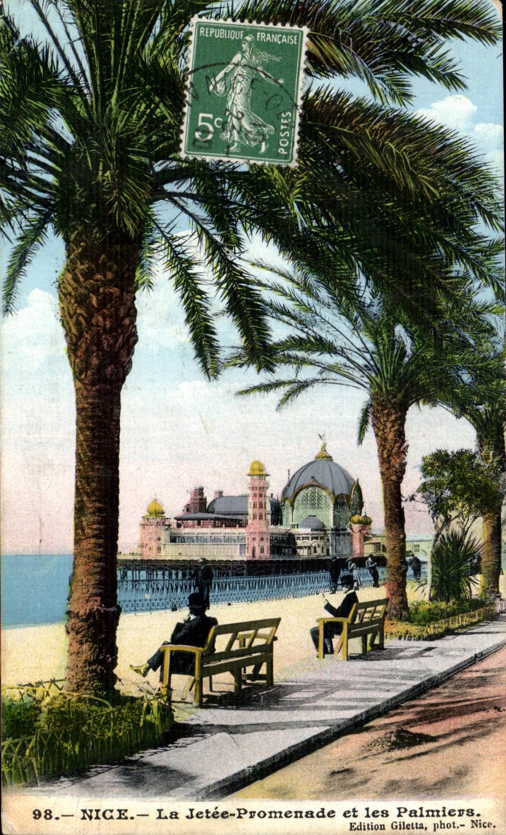 Nice CPA La jetee promenade et les palmiers
