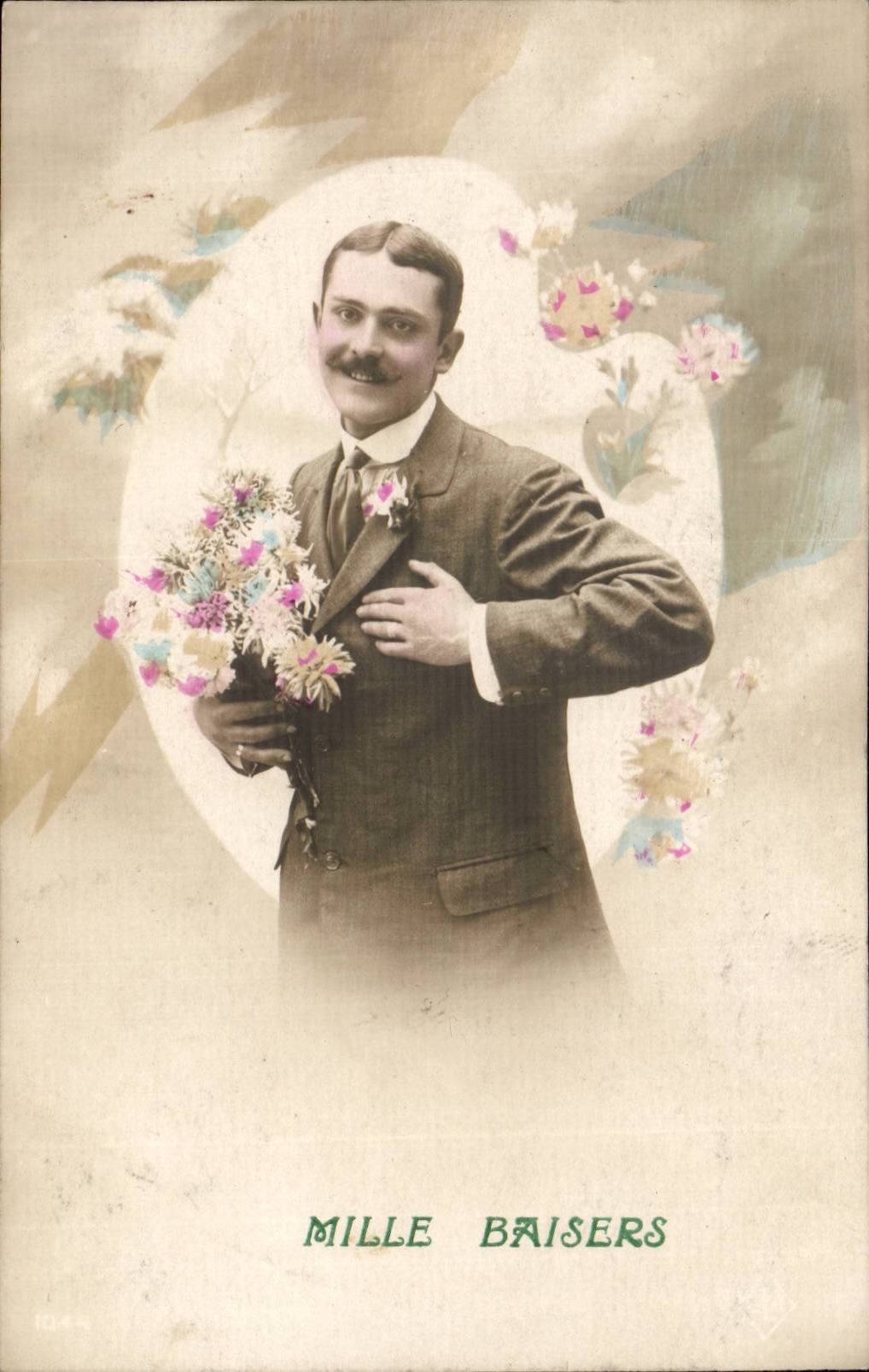 CPA FAntaisie Mille baisers (homme)