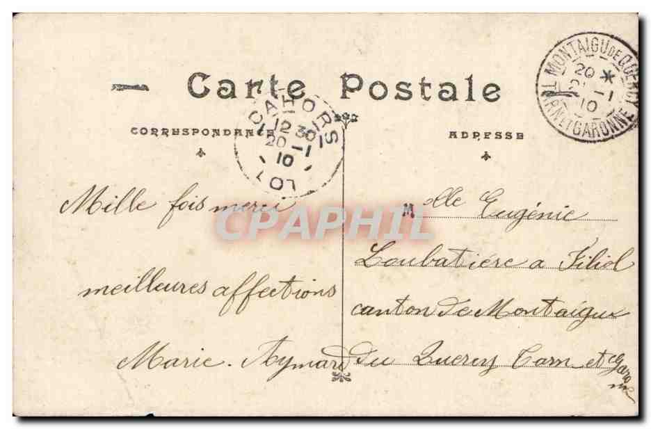 CPA FAntaisie Homme Souvenir d'amitie — Rückseite