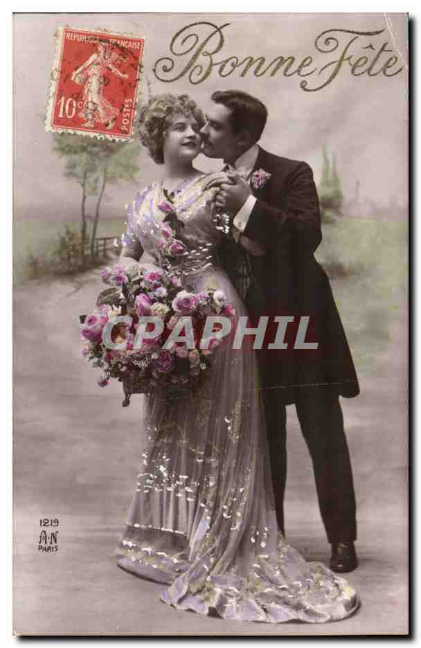 CPA Fantaisie Couple Bonne fete