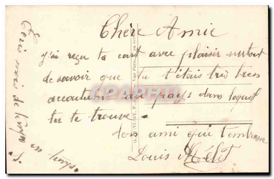 CPA Fantaisie Quel plus doux porte bonheur (fer a cheval couple) — Rückseite