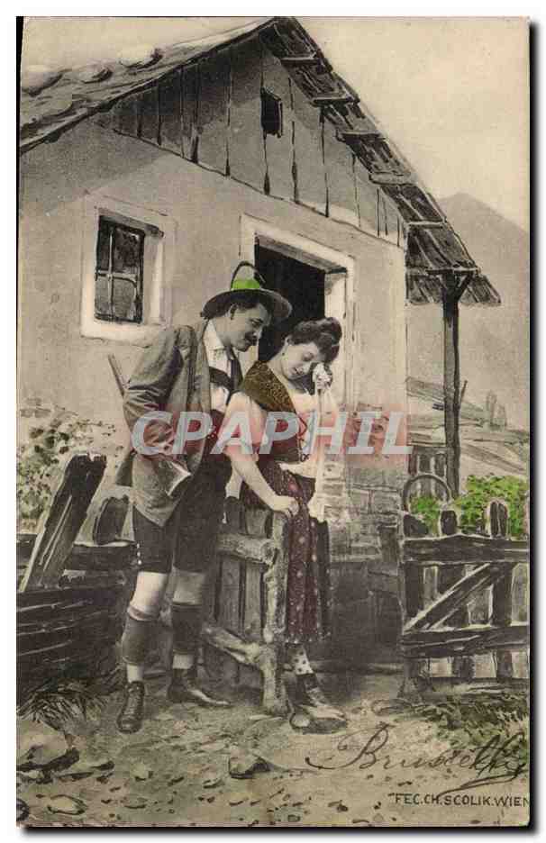 CPA FAntaisie Couple Tyrol Autriche Austria Folklore