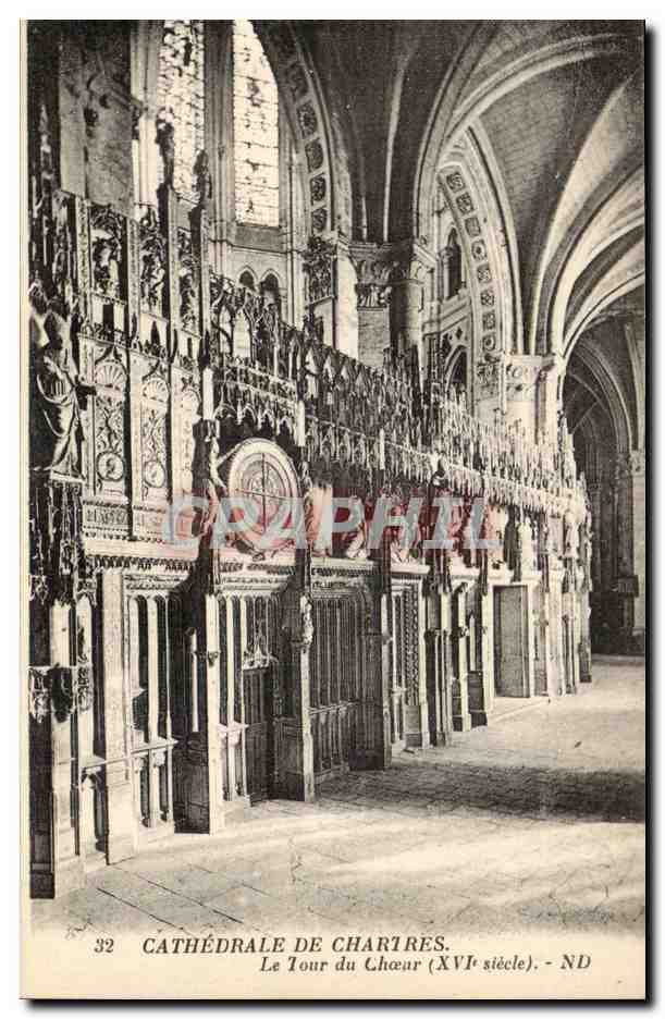 Chartres CPA Cathedrale Le tour du choeur (16eme)