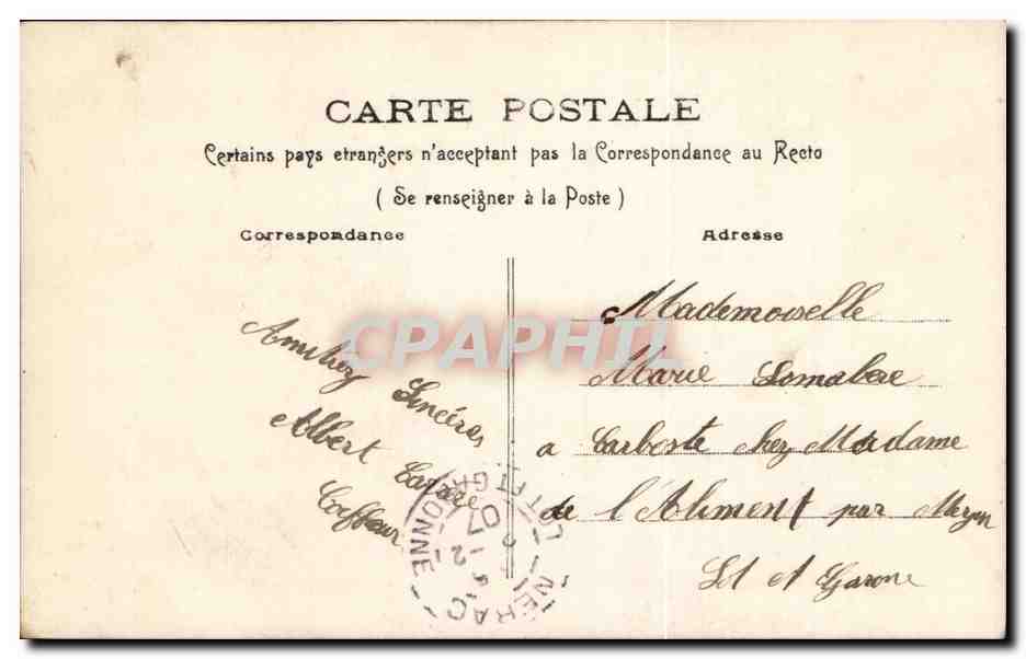 Femme en robe de style Art Nouveau — L'Amour a de discrets abris où l'on rêve du paradis — éditeur non visible — Verso