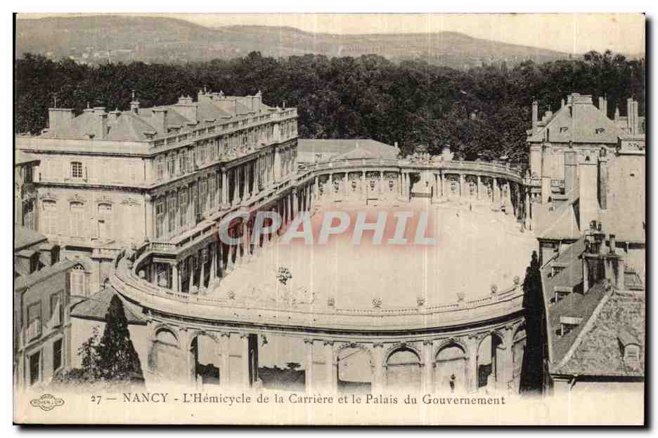 Nancy - L'Hemicycle de la Carriere et le Palais du Gouvernement - CPA 