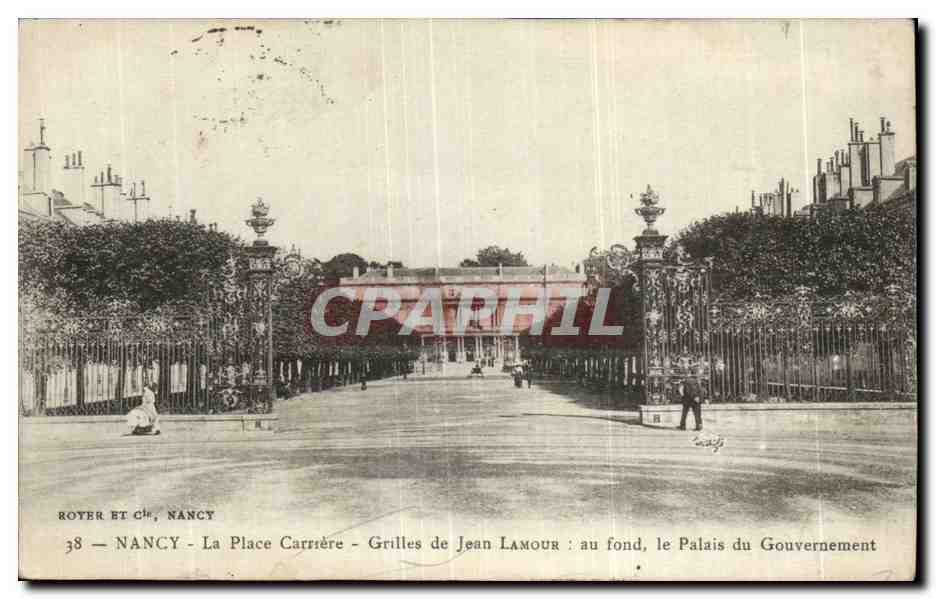 Nancy - La Place Carriere Grille de jean lamour le Palais de Gouvernement- CPA 
