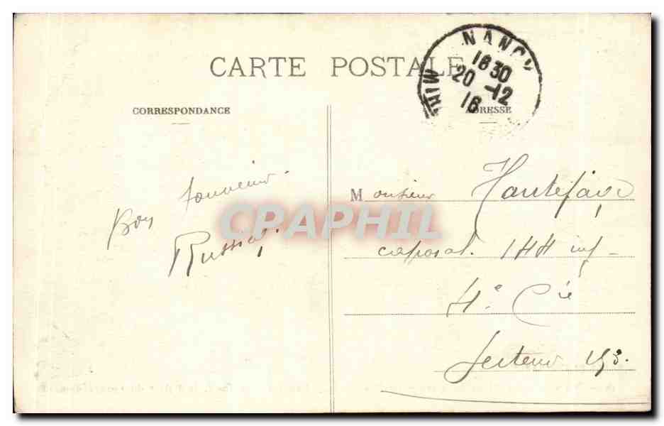 Nancy - La Place Carriere Grille de jean lamour le Palais de Gouvernement- CPA  — Verso