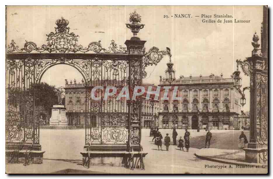 Nancy - Place Stanislas Grile de jean Lamour - CPA 
