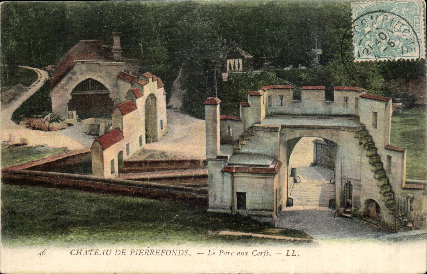 Pierrefonds CPA Le chateau Le aprc aux cerfs