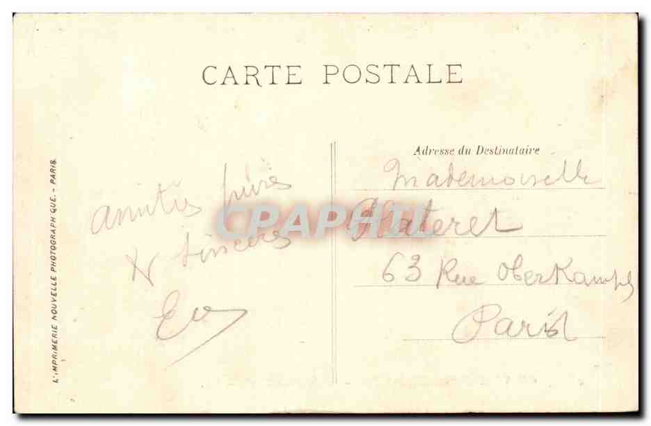 Pierrefonds CPA Le chateau Le aprc aux cerfs — Rückseite