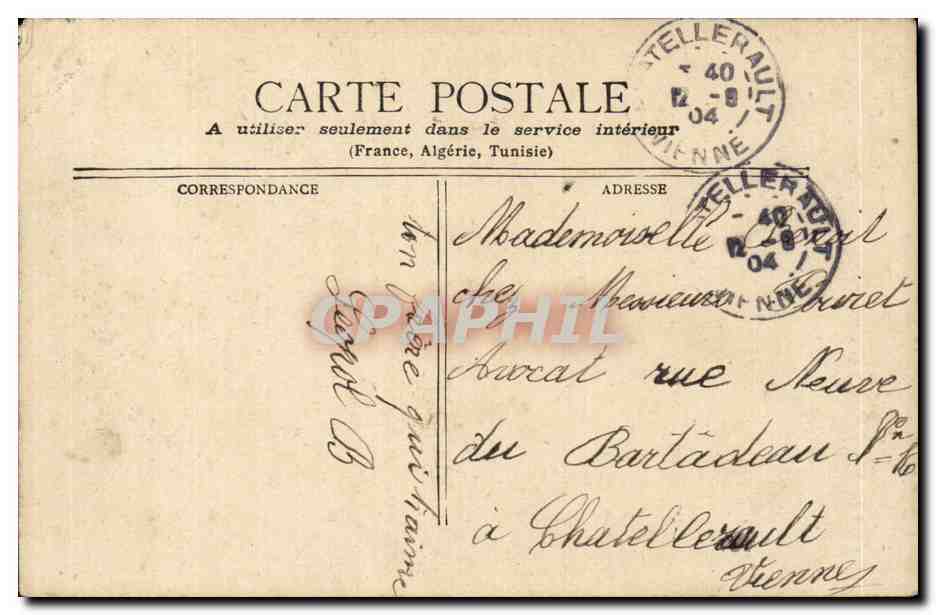 El Castillo de Fontainebleau — vista de los jardines y del castillo — editor no identificado — Reverso
