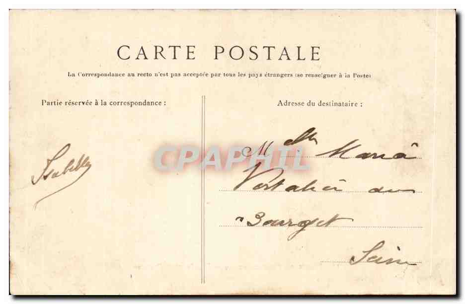 Palazzo di Fontainebleau — Facciata sul Parterre — Fototipia L. Mézard, Fontainebleau — Verso