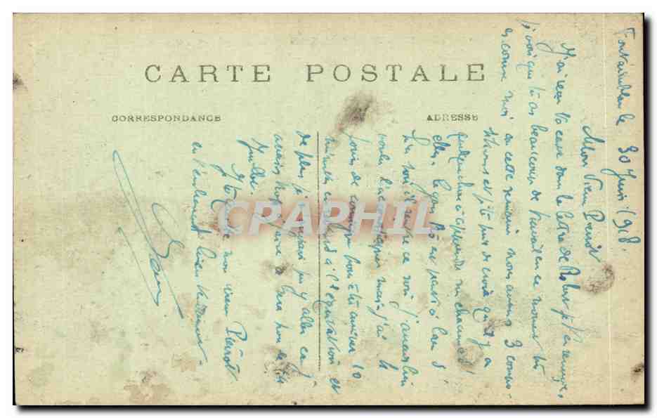 Palais de FONTAINEBLEAU — La Façade du Château — Éditeur non identifié, n° de série 3 — Reverso