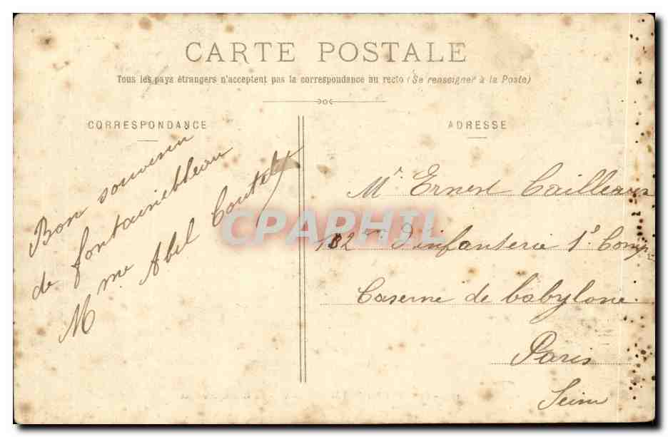 Palais de Fontainebleau — La Grotte des Pins — éditeur CPAPHIL, n° 163 — Reverso