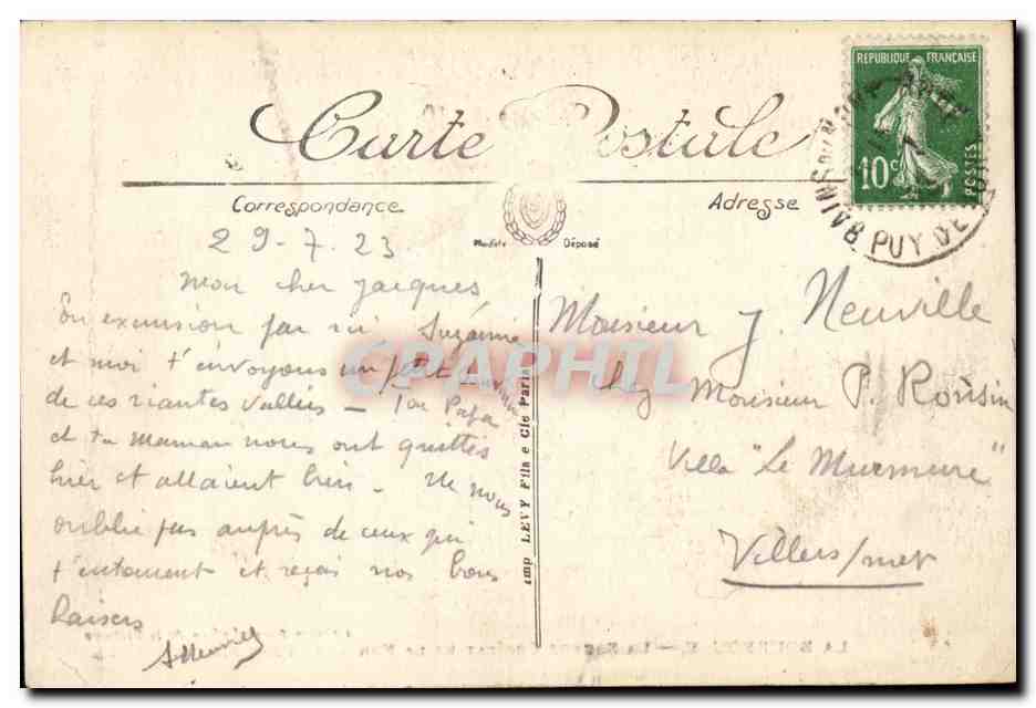La Bourboule — La Source Croizat et la Fontaine Pétrifiante — Librairie Détourneplace de la Victoire — Achterkant