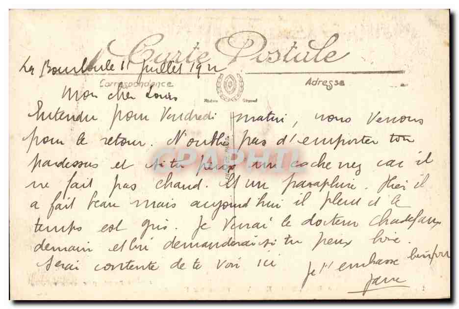 La Bourboule — Vue prise du funiculaire — Librairie Darlais, place de la Victoire, LL — Rückseite