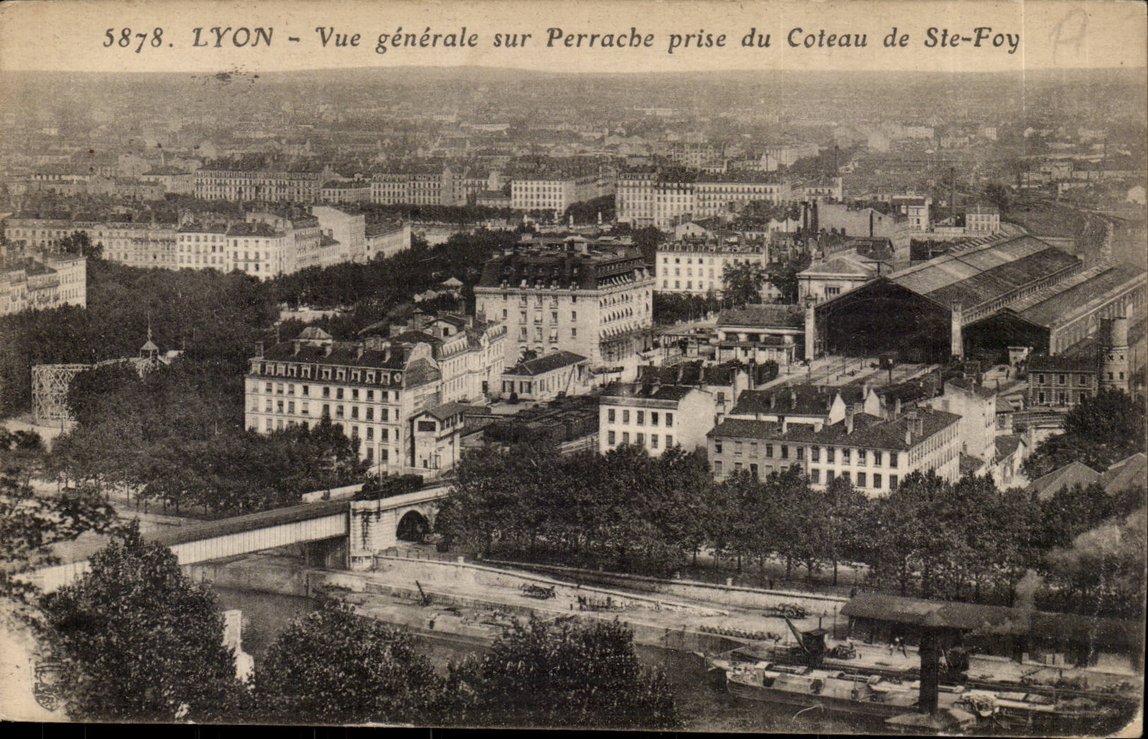 LYON - Vue générale sur Perrache prise du Coteau de Ste-Foy — éditeur anonyme, n° 5878