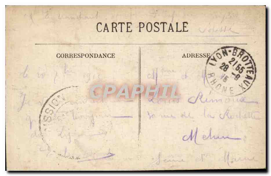 LYON - Vue générale sur Perrache prise du Coteau de Ste-Foy — éditeur anonyme, n° 5878 — Verso