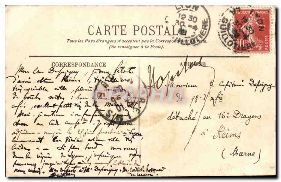 Lyon CPA Le grand theatre — Verso
