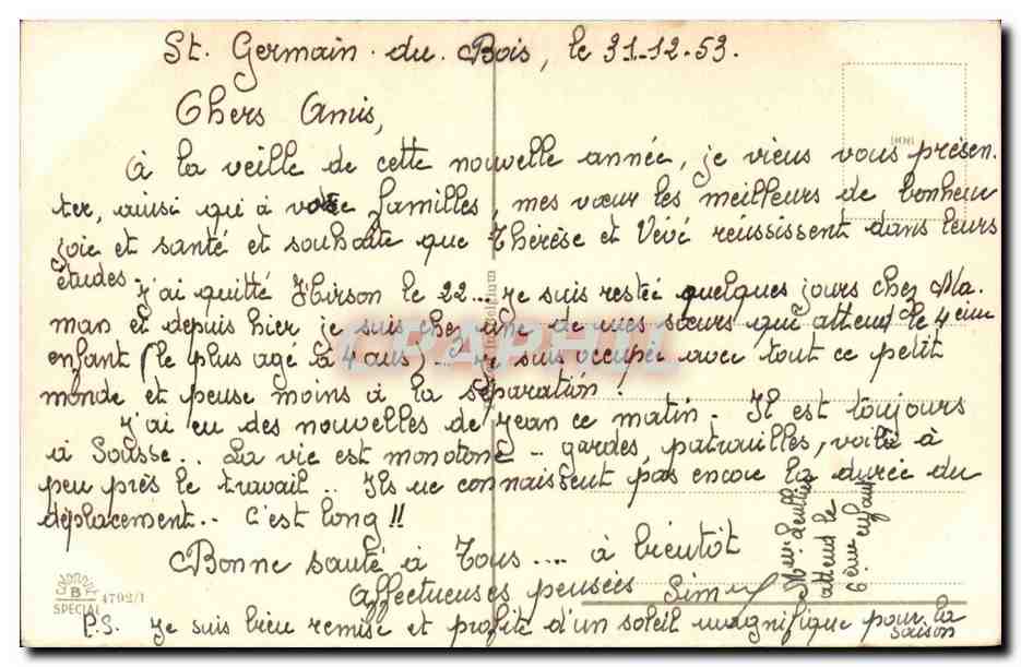 CPA Fantaisie Bonne annee Fer a cheval Trefles — Rückseite