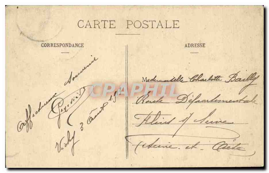Vichy CPA Un coin du parc — Verso