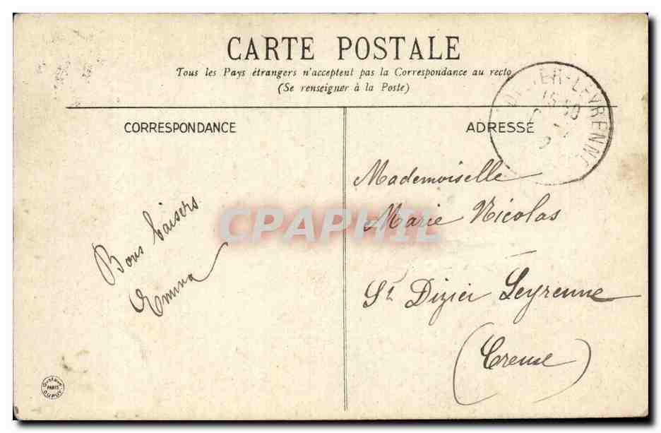 Vichy CPA Source Hopital — Verso