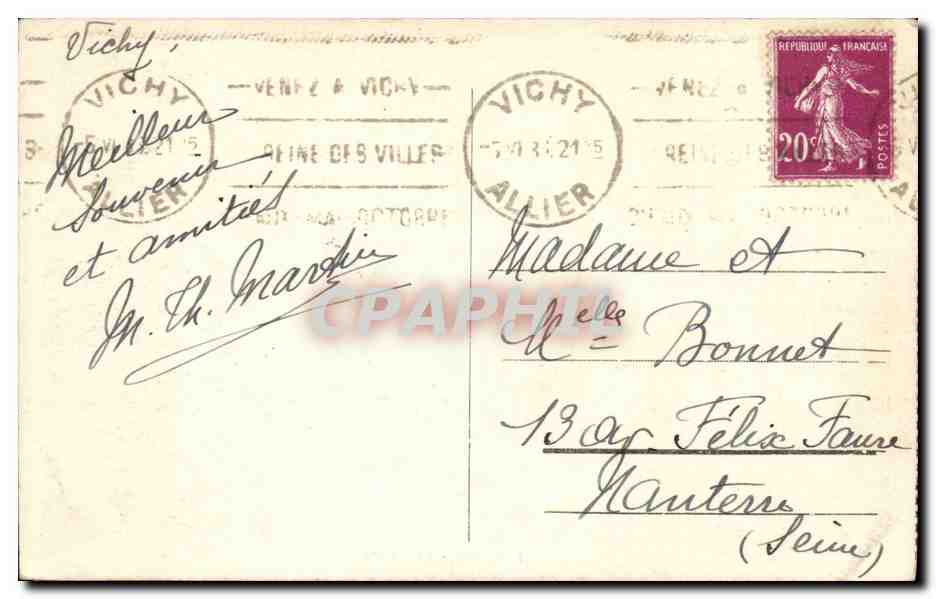 Vichy CPA Le casino — Verso