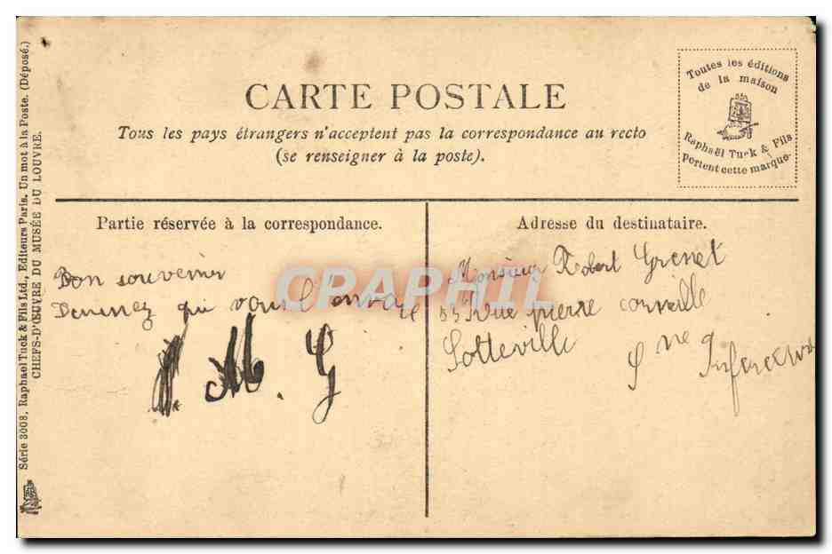 CPA Murillo Musee du Louvre La conception immaculee de la vierge — Rückseite