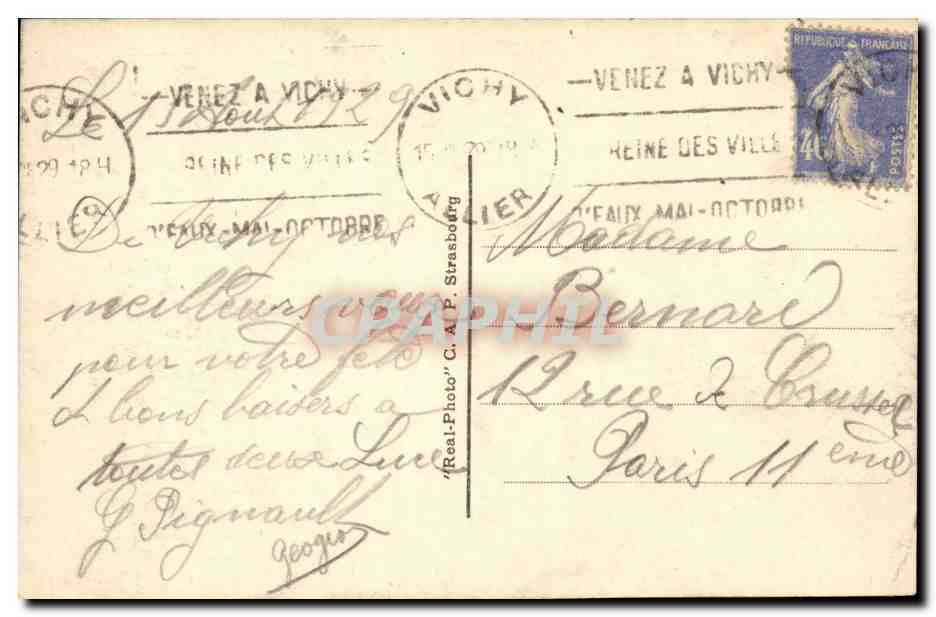 Vichy CPA Le casino — Rückseite