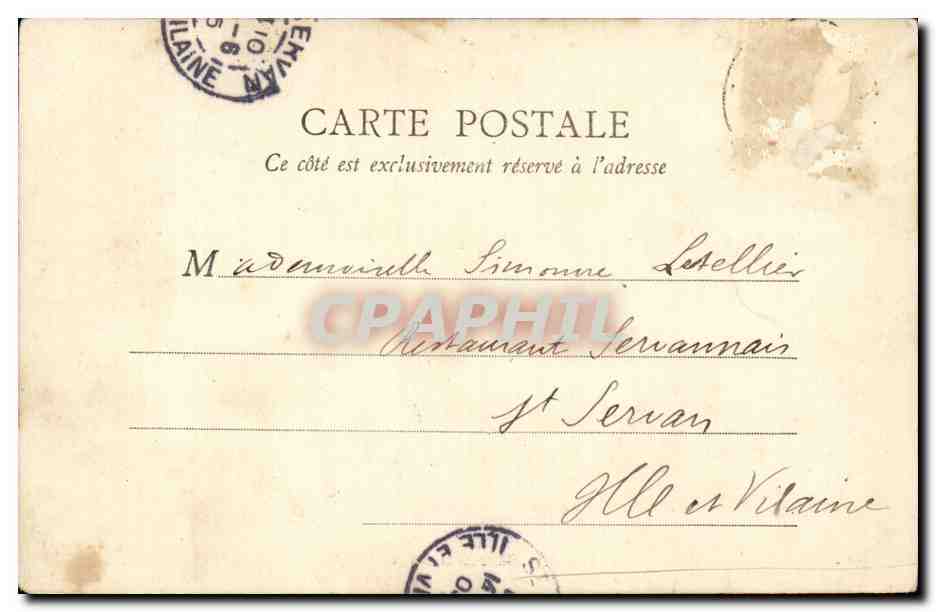 Bayonne CPA Le chateau vieux — Verso