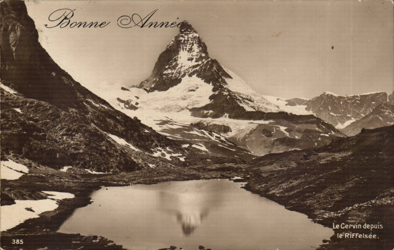 suisse CPA Bonne annee Le CErvin Le riffelsee