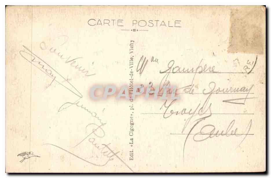 Vichy CPA La casino cote Theatre — Verso