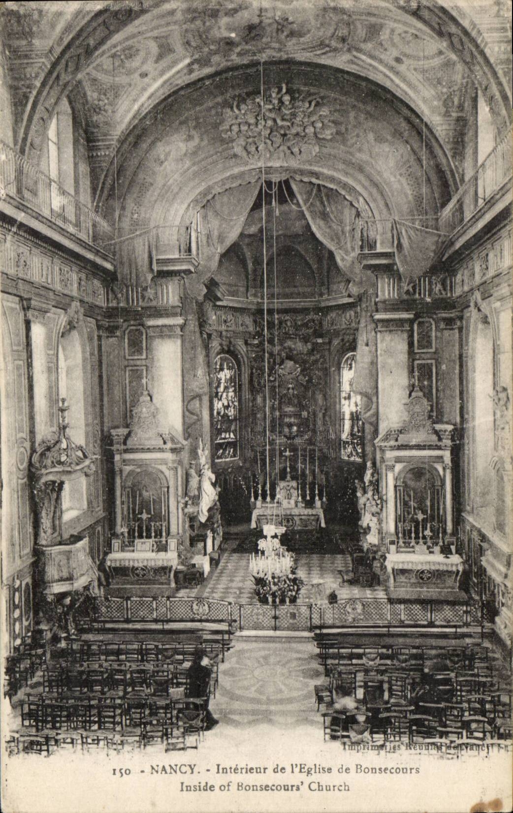 NANCY - Intérieur de l'Église de Bonsecours — Imprimerie Réunie, n° 150