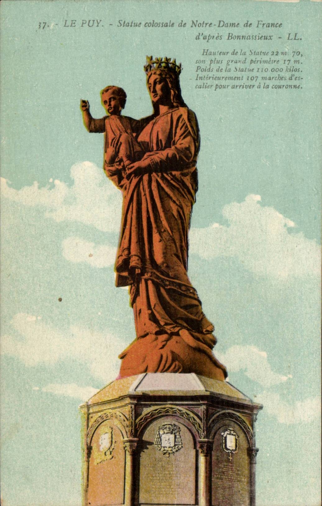 Le Puy - Statue colossale de Notre-Dame de France — d'après Bonnassieux - LL. n°37
