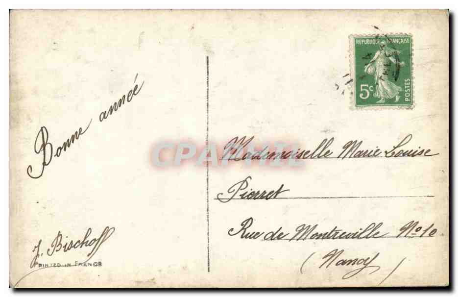 CPA Fantaisie Bonne annee (fer a cheval) — Verso