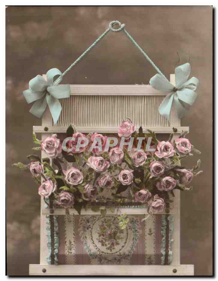 Fantaisie - Fete - Bonne Annee - fleur - flowery decoration - CPA 
