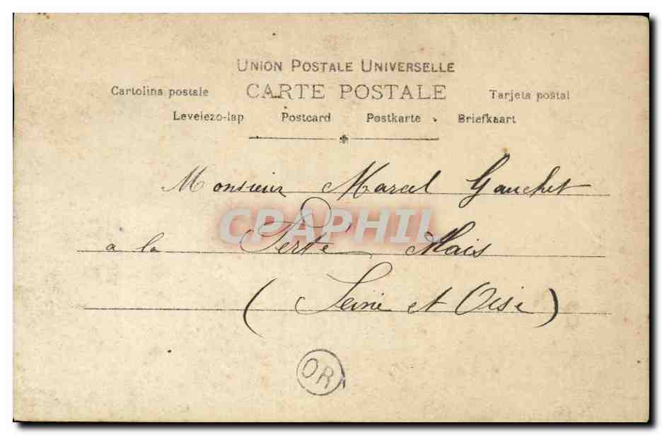 Fantaisie - Femme - Fleur de Lys - Woman draped in white - CPA  — Verso