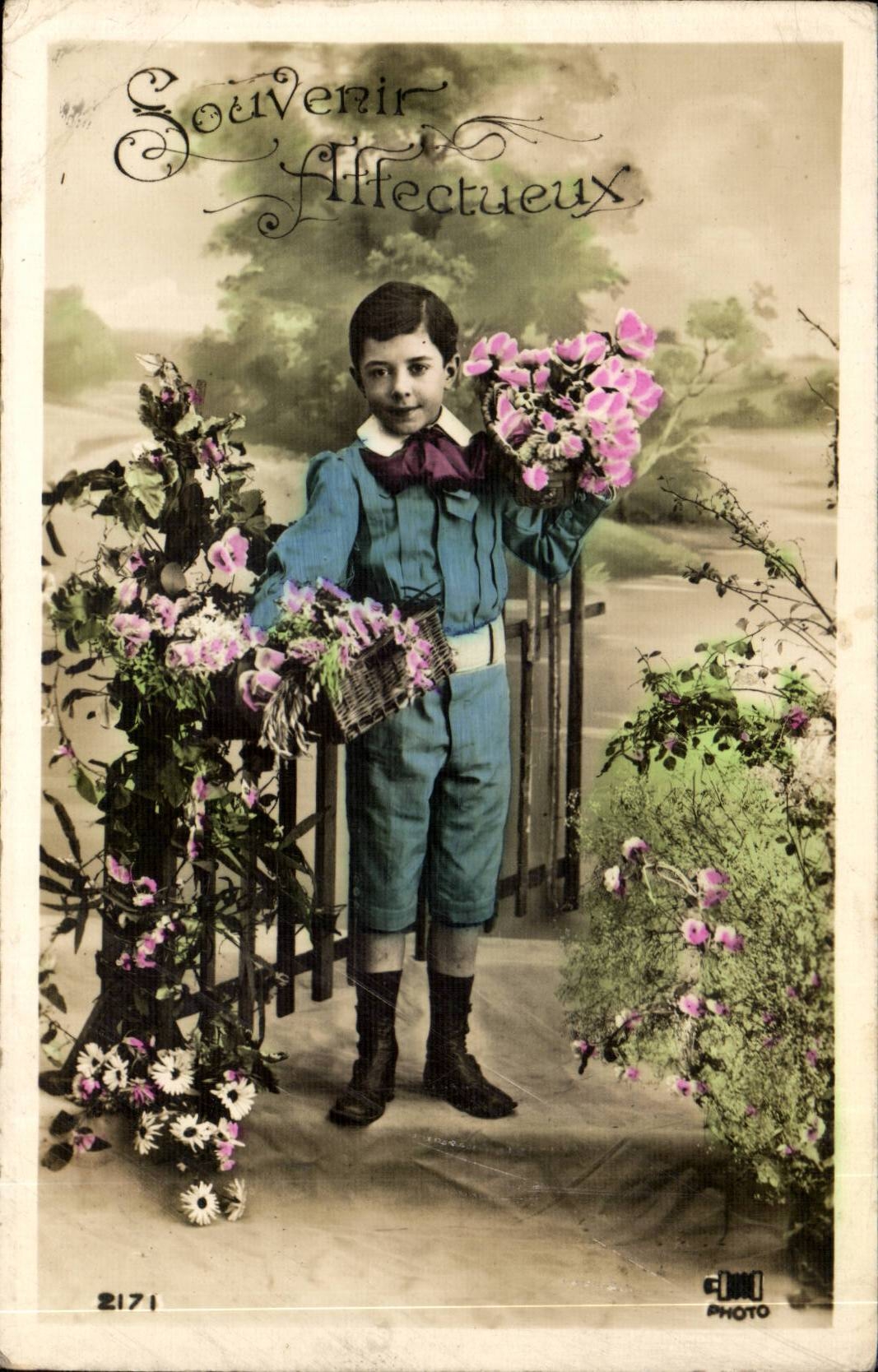 Fantaisie - Enfants - garcon - Souvenir affecteux - CPA 