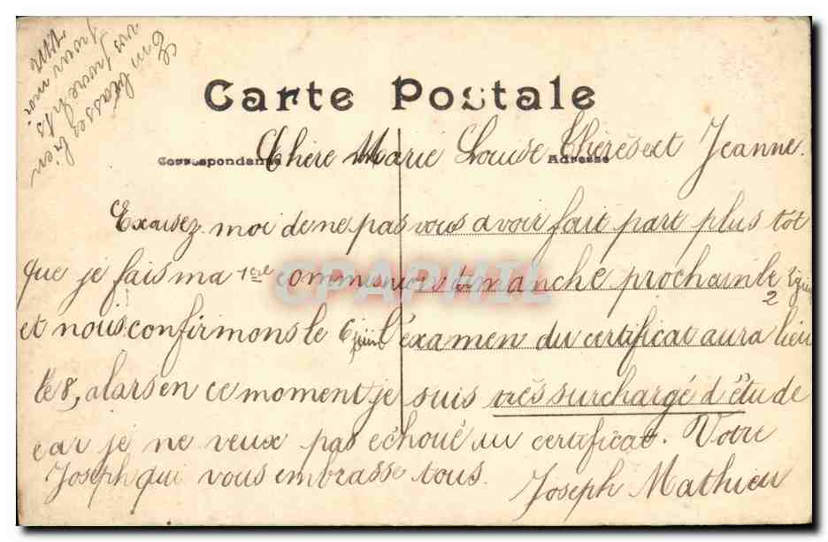 Fantaisie - Enfants - garcon - Souvenir affecteux - CPA  — Rückseite