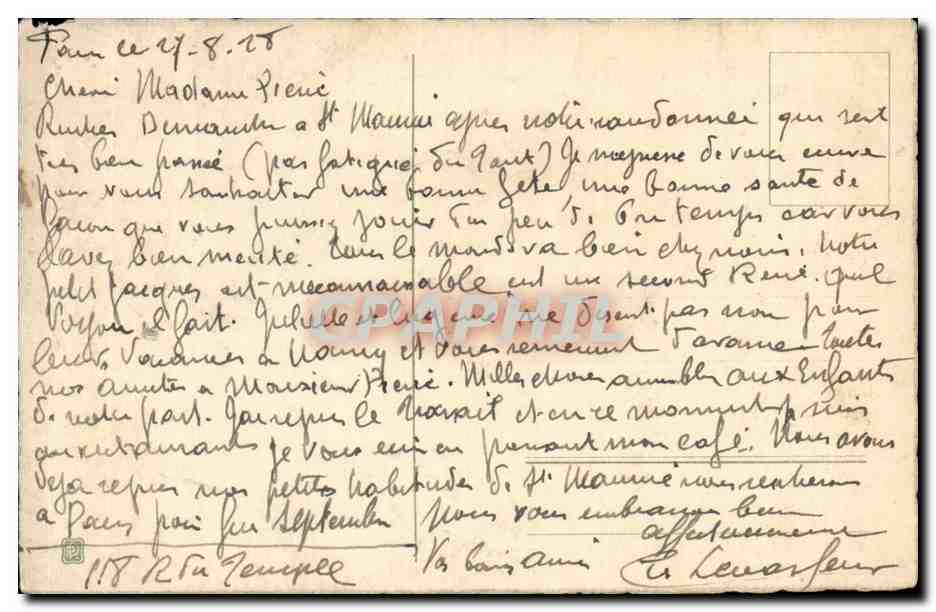 Fantaisie - fleur - Pensee - pansies - CPA  — Verso