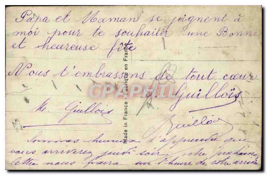 Fantaisie - fleur - Dede paris - tiger lily - CPA  — Verso