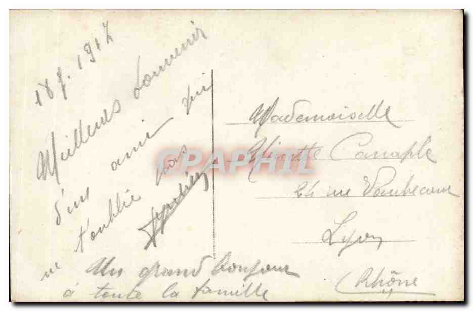 Fantaisie - fleur - Affection de - train - CPA  — Rückseite