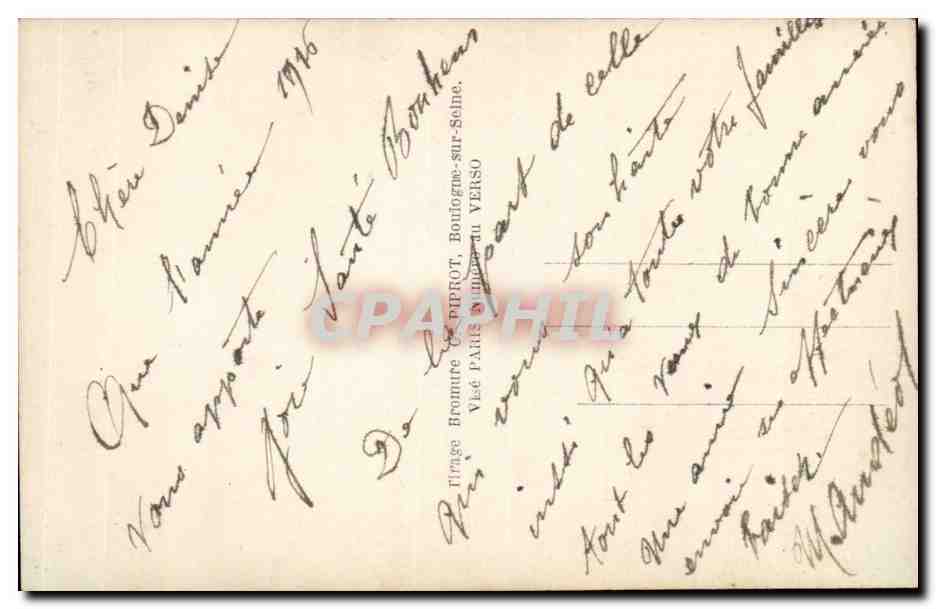 Fantaisie - fleur - rose - Porte Bonheur - CPA  — Back