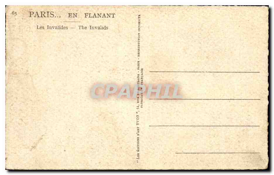 Paris - 7 - En Flanant - Les Invalides - CPA  — Rückseite