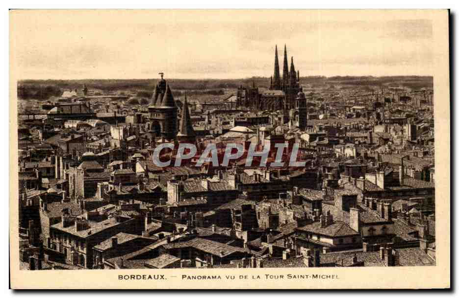 Bordeaux CPA Panorama vu de la tour Saint Michel