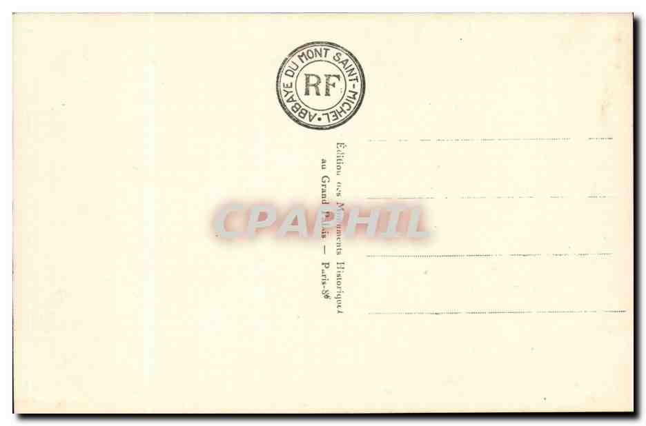 Mont Saint Michel CPA Salle des chevaliers — Verso